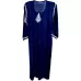 Navy Blue Modal Round Neck hand embroidered lucknowi chikankari Straight Kurta - Size XL(42)