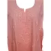Peach Double Shade Cotton Round Neck hand embroidered lucknowi chikankari short Kurti Top, Size L(40)