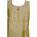 Pista Green Mal chanderi Round Neck hand embroidered lucknowi chikankari Straight Kurta, Size XL(42)