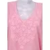 Piyazi Pink Double Shade Cotton V - Neck lucknowi chikankari Straight Kurta, Size XXL(44)