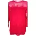 Red Georgette Round Neck hand embroidered lucknowi chikankari short Kurti Top, Size XL(42)